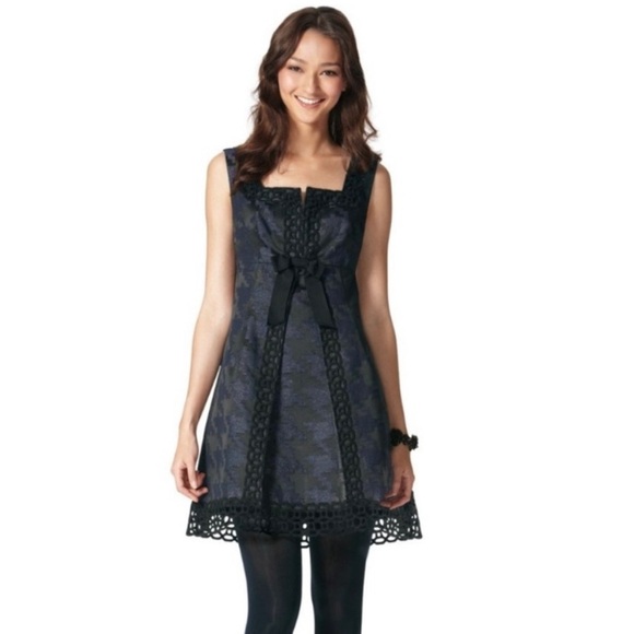Anna Sui for Target Black Jacquard Mini Dress Whimsigoth Size 9 - Picture 1 of 9